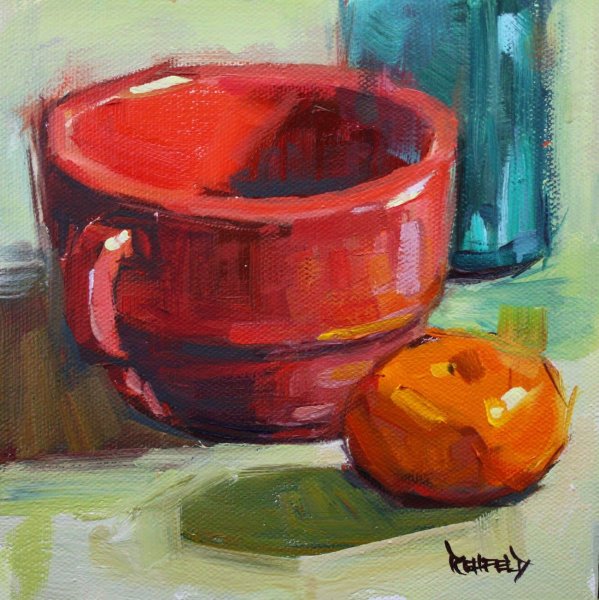 Красная Кружка акварелью
