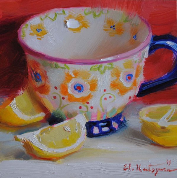 Кружка акварелью