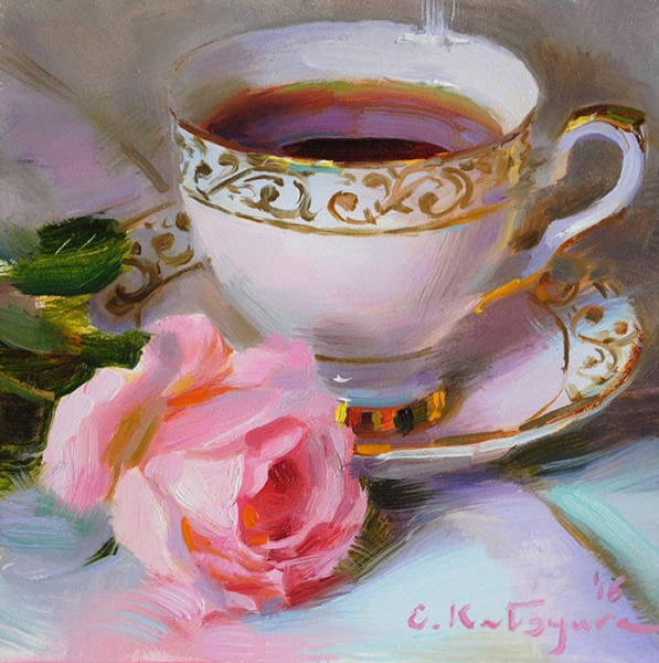 Елена Кацура чай картины