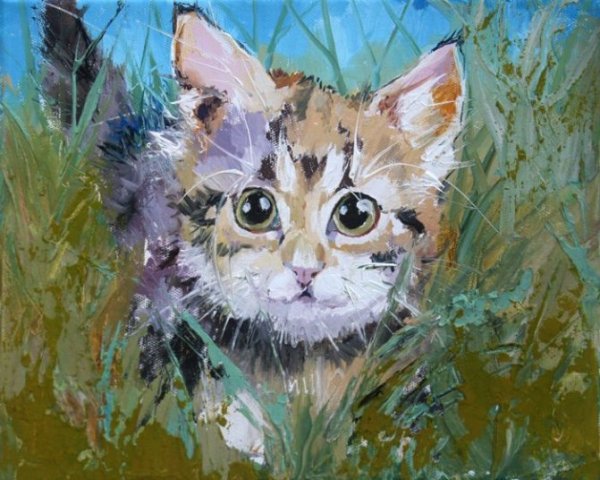 Кошки живопись маслом