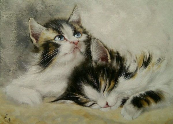 Котенок живопись