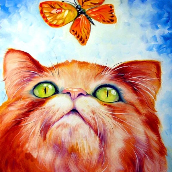 Рыжий кот мультяшный