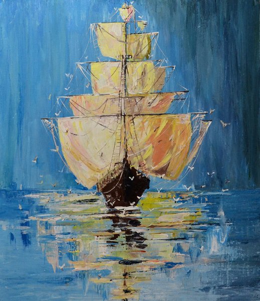 Корабль маслом