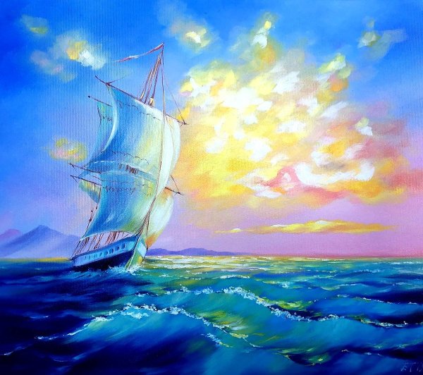 Художник Логинова Светлана картина парусник