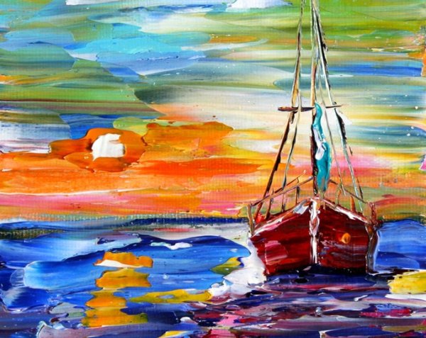 Морской пейзаж мазками