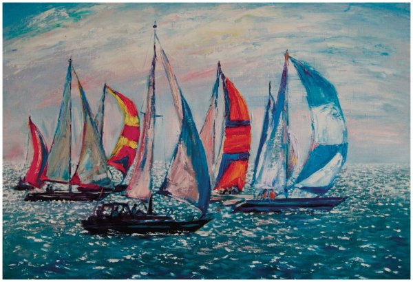 Парусная регата картины маслом
