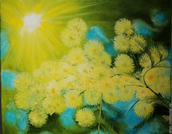 Мимоза живопись маслом