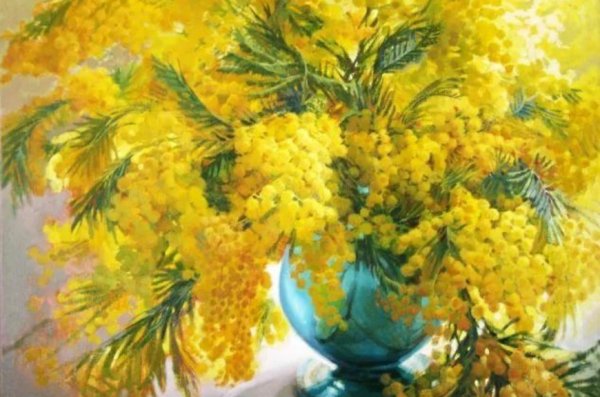 Мимоза в живописи