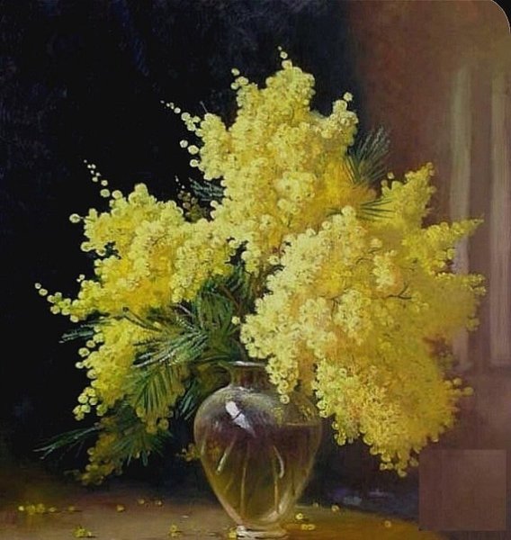 Мимоза акварель Mimosa