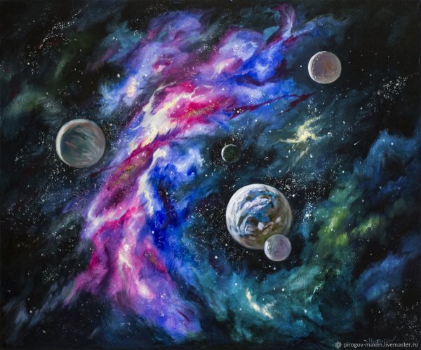 Космос масляными красками