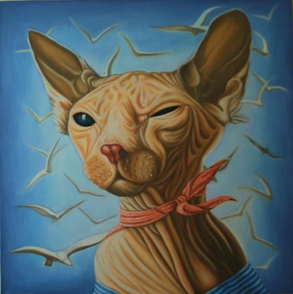 Кошки сфинкс живопись