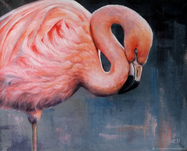 Фламинго живопись масло