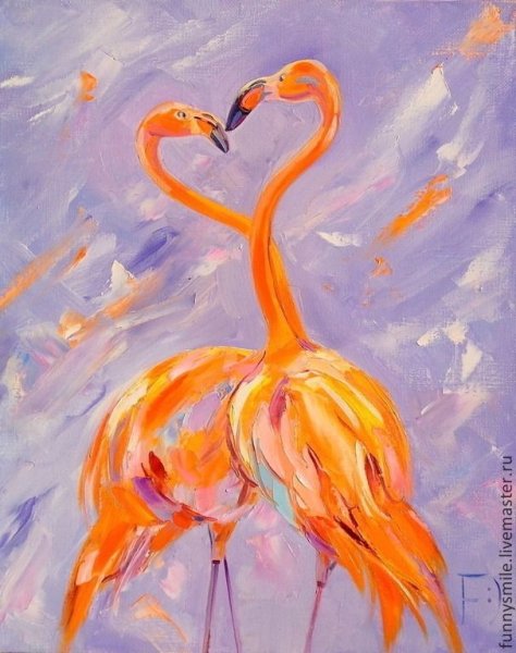 Фламинго картина маслом