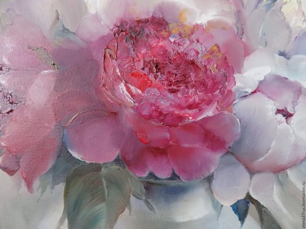 Пионы мастихином Ольги Базановой