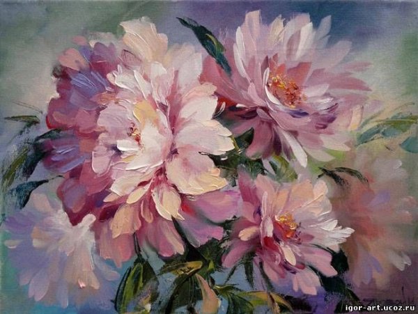 Живопись пионы Сахарова
