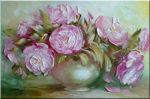 Цветы мастихином от польской художницы Ewa Bartosik