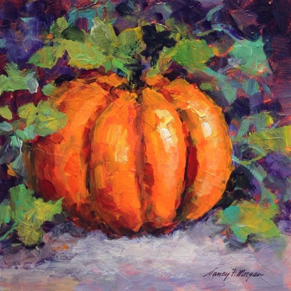 Тыквы акрилом живопись