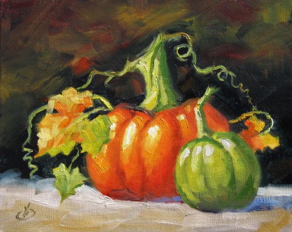 Тыква живопись гуашью