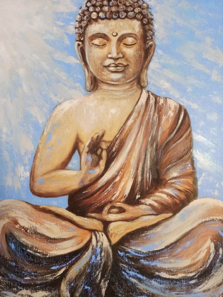 Будда маслом на холсте