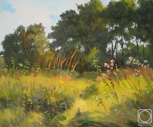 Трава в живописи маслом