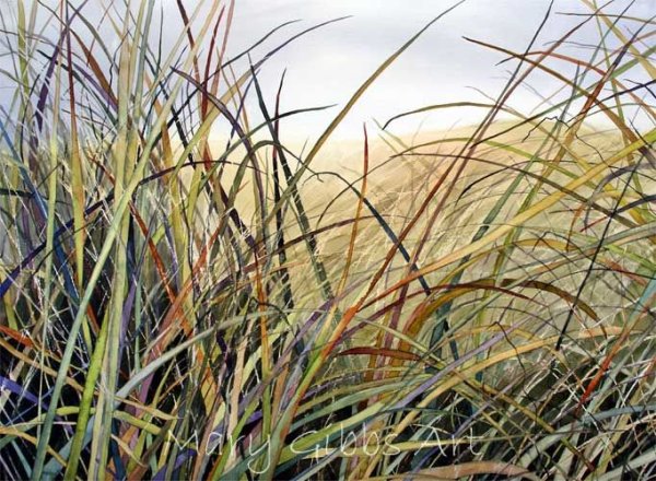 Трава акварель