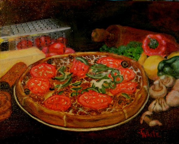 Пицца акварель