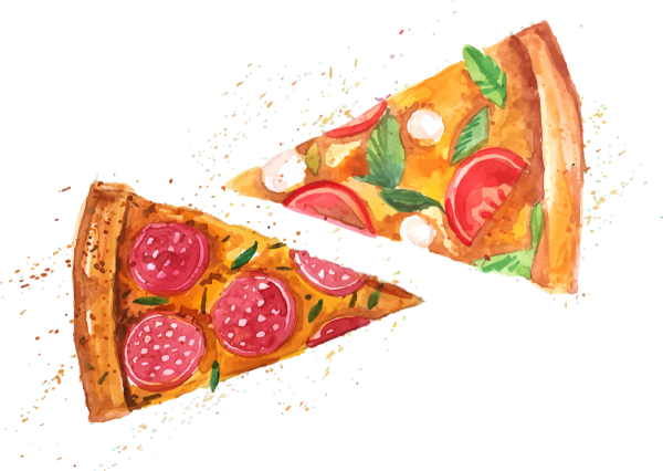Фуд скетчинг маркерами пицца