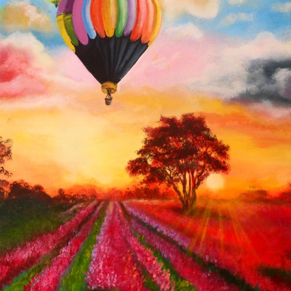 Пейзаж с воздушными шарами