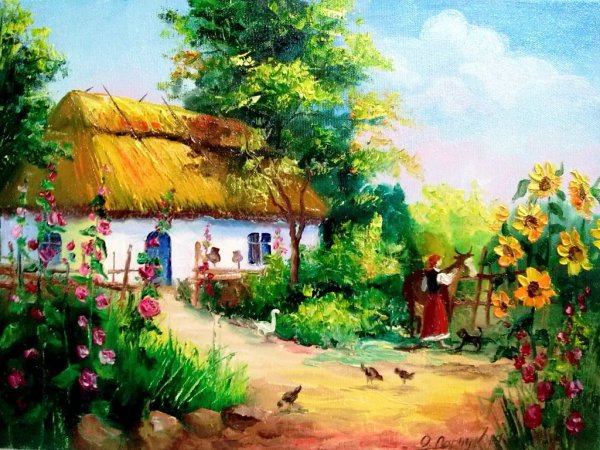 Мазанка Украина на картинах