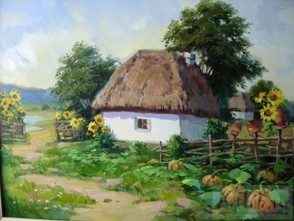 Украинские хаты-мазанки картины