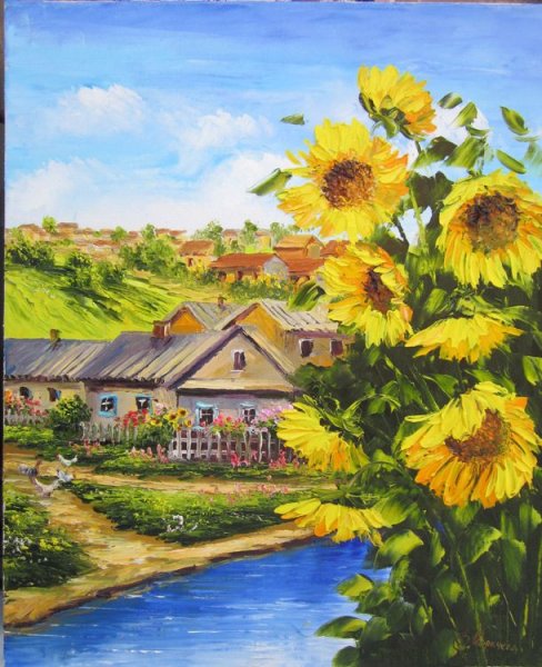 Кубань плетни Подсолнухи