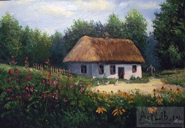 Картина Репина украинская хата