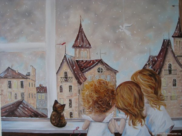 Окно в Рождество картина маслом