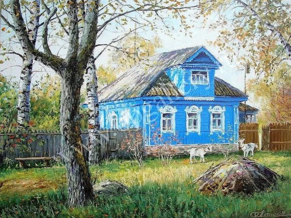 Художник Олег Пятин картины деревня