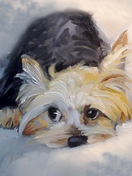 Собачка Йоркшир живопись