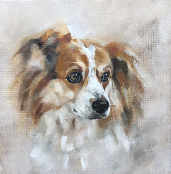 Портрет собаки маслом