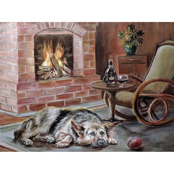 Камин в живописи