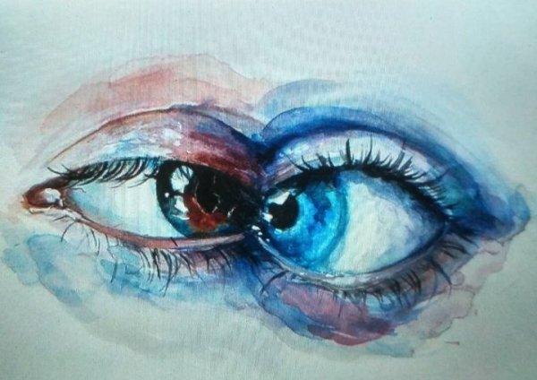 Глаз гуашью