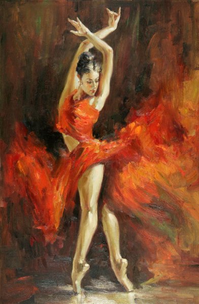 Балерина живопись маслом