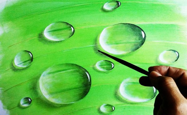 Капли воды акварелью