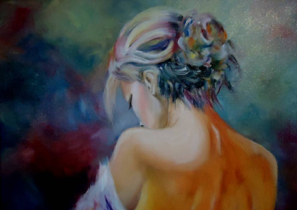 Женщина акварель