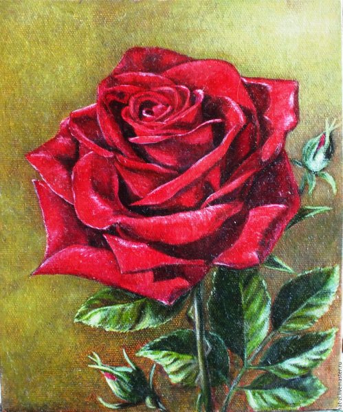 Алые розы в живописи