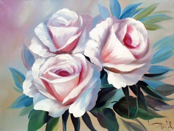 Цветы маслом на холсте