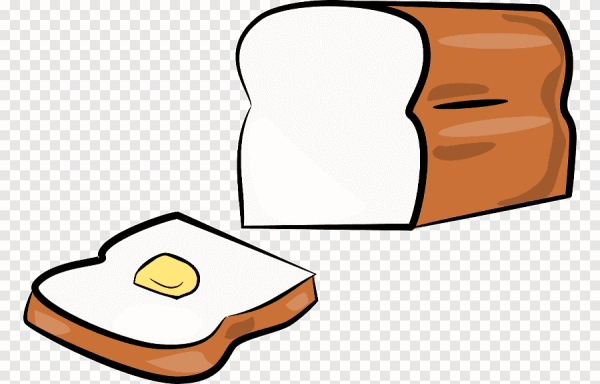 Хлеб с маслом без фона