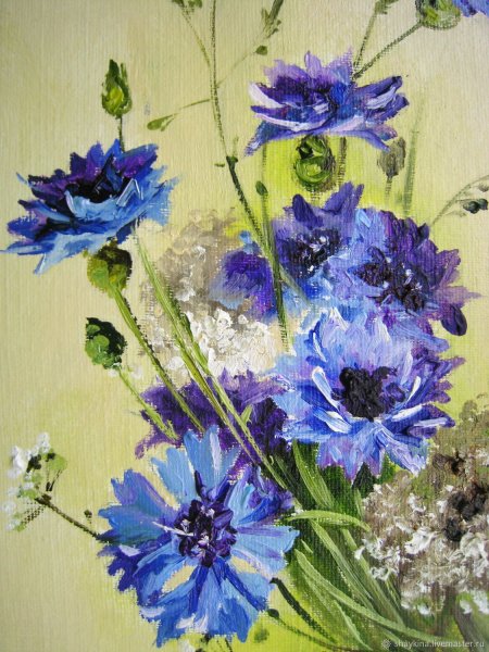 Васильки живопись маслом