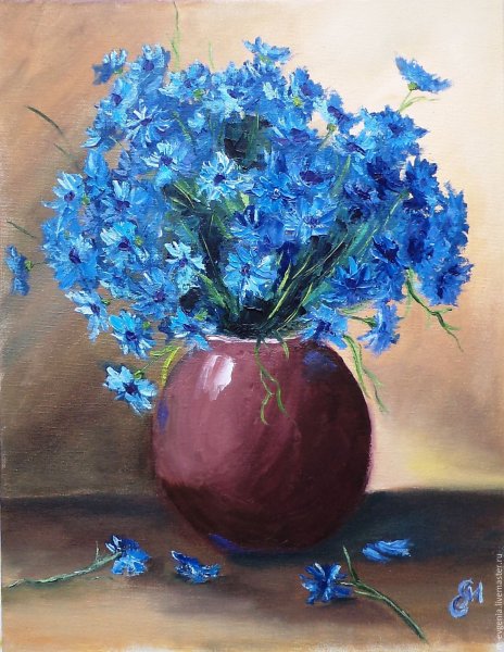 Букет Васильков Ханс Эмменеггер картина