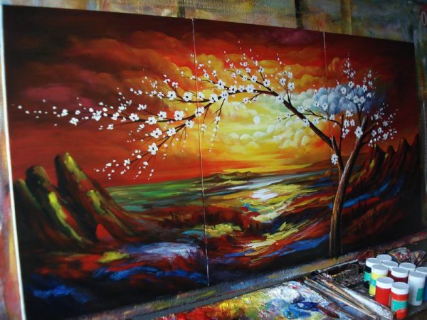 Роспись стен масляными красками