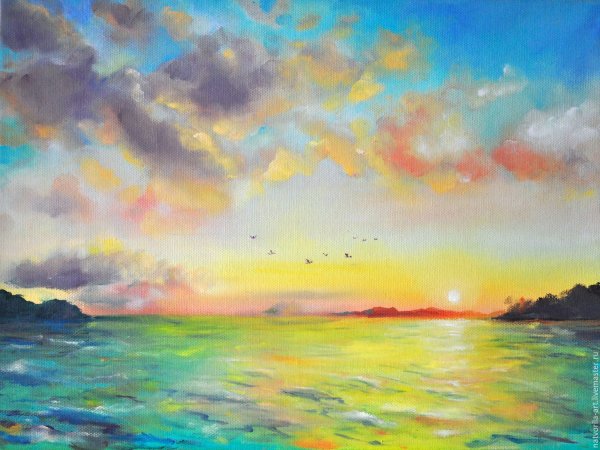 Морской пейзаж маслом