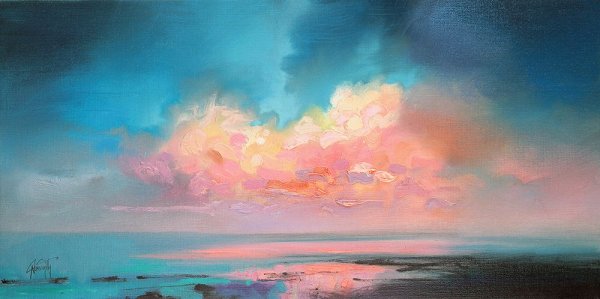 Розовое небо живопись