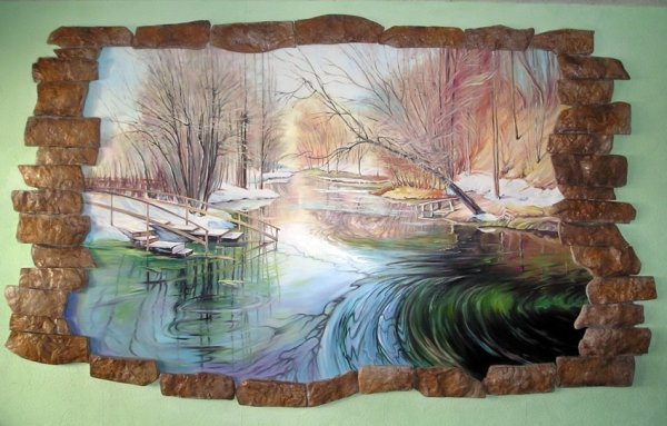 Панно на стену красками